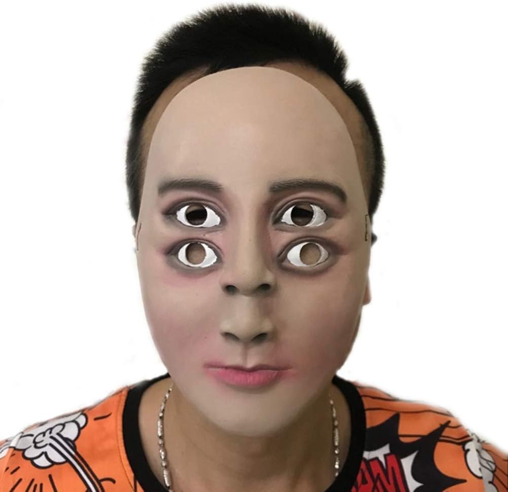 ALXOY GHDLM – Máscara de látex de cuatro ojos para Halloween, máscara realista para disfraz de Halloween, fiesta de disfraces y accesorios de cosplay