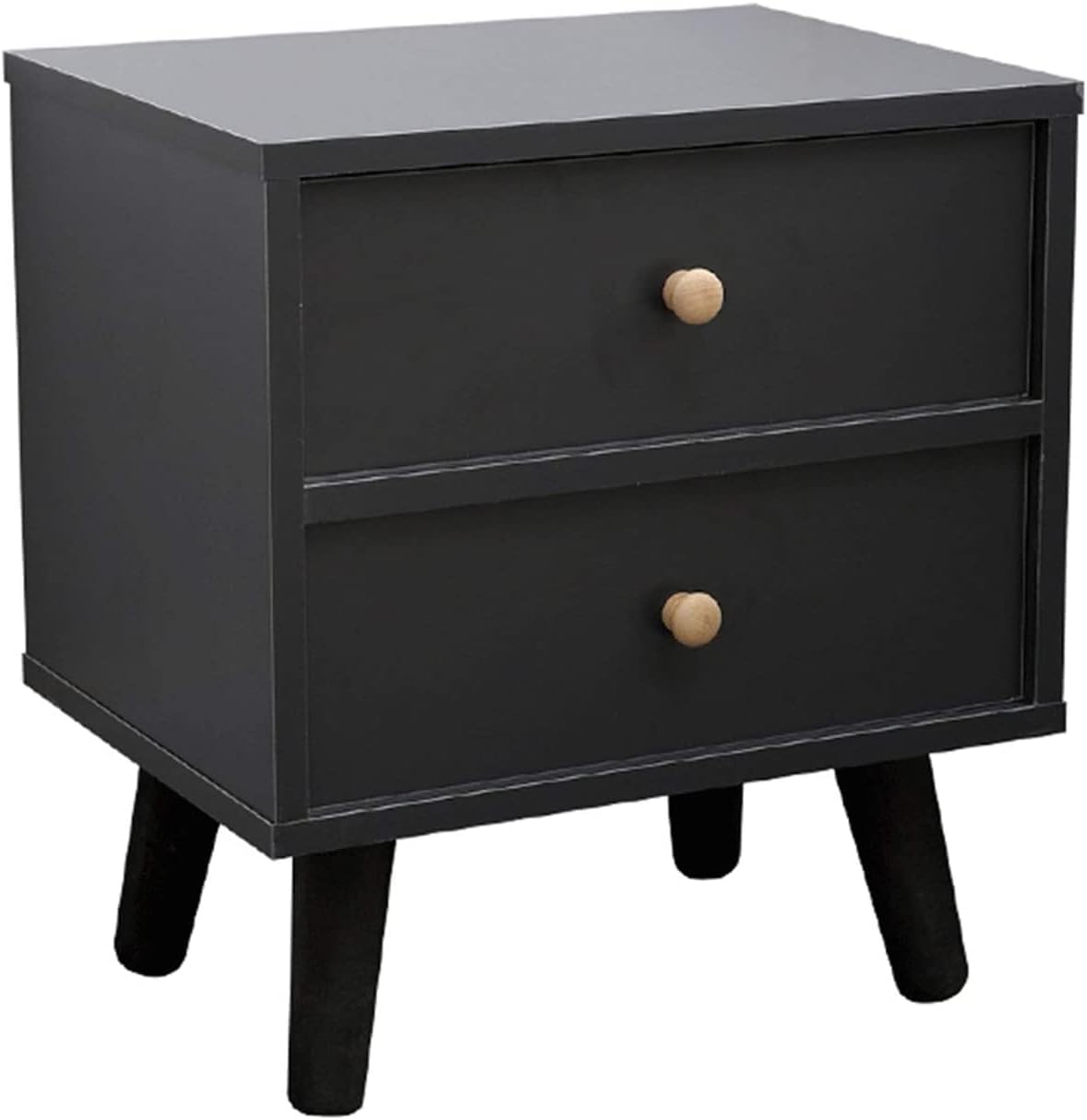 Mesita de noche rústica, simple y moderna, mesa auxiliararmario de almacenamiento con 2 cajones para sala de estar, dormitorio, estilo a juego para