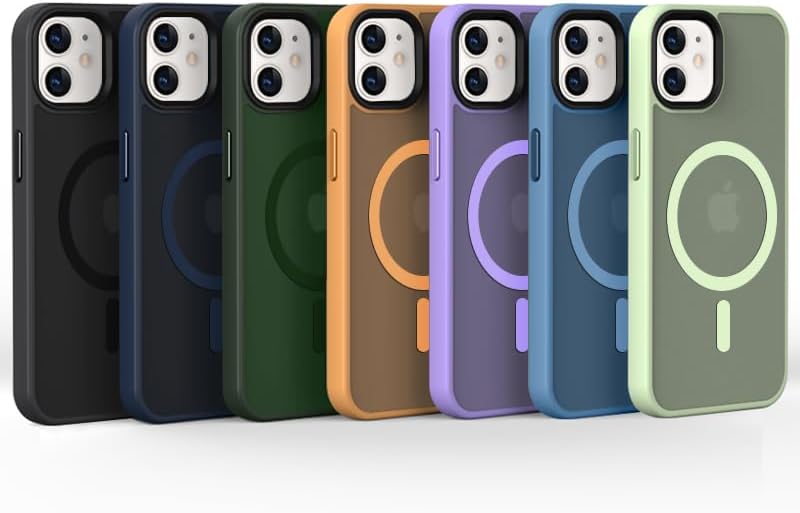 Tigratigro Case for iPhone11(6.1 Inch), Compatible with Mag-Safe,Translucent Matte Texture,Flexible and Anti-Fingerprint,Leather-Like Texture (Blue
