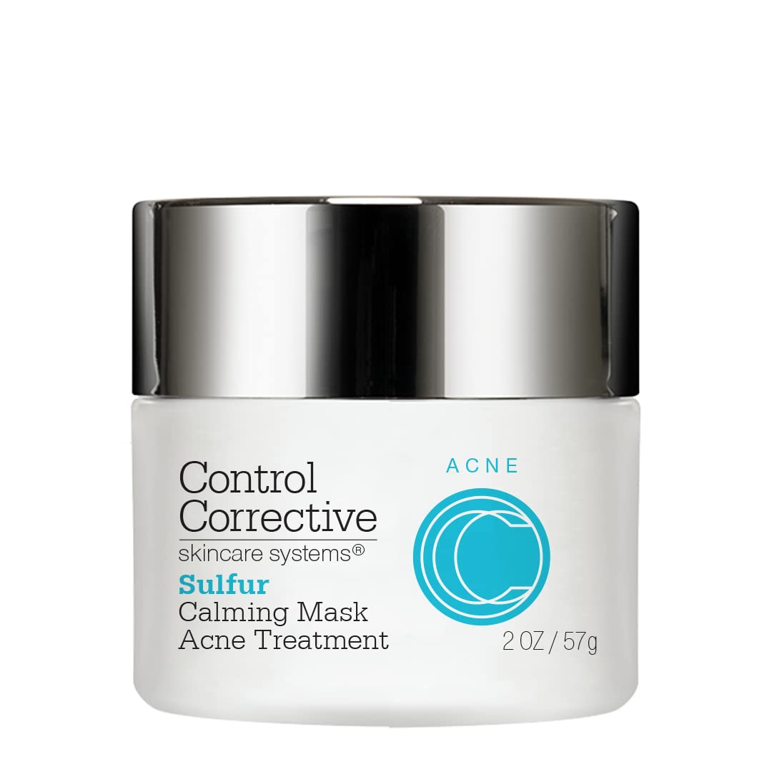 CONTROL CORRECTIVE Clear Med 10% Loción para el tratamiento del acné y máscara calmante de azufre ayuda con granos y brotes de piel