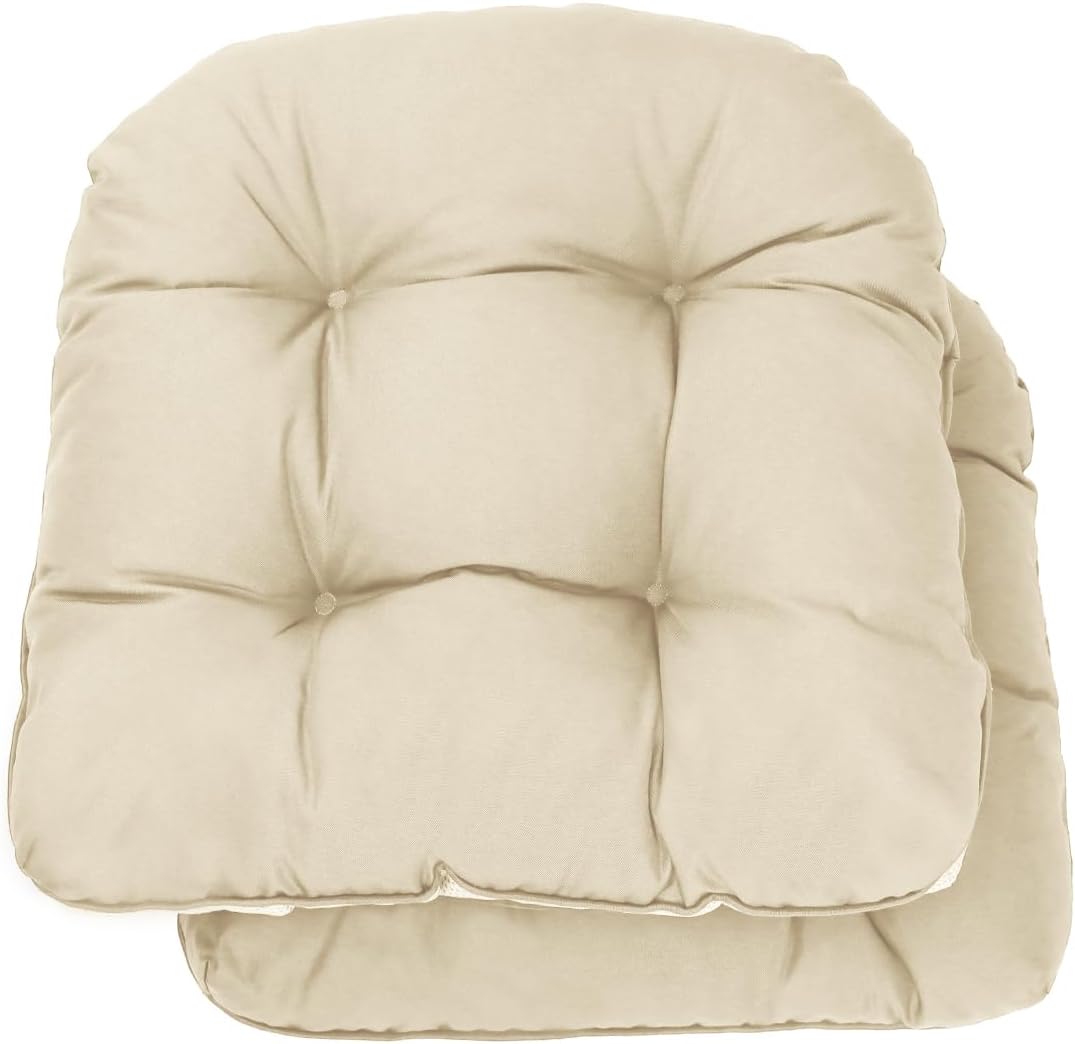 EAIMi Cojines para sillas de exterior, cojines de asiento impermeables para muebles de patio, juego de 2 cojines de espuma viscoelástica en forma de