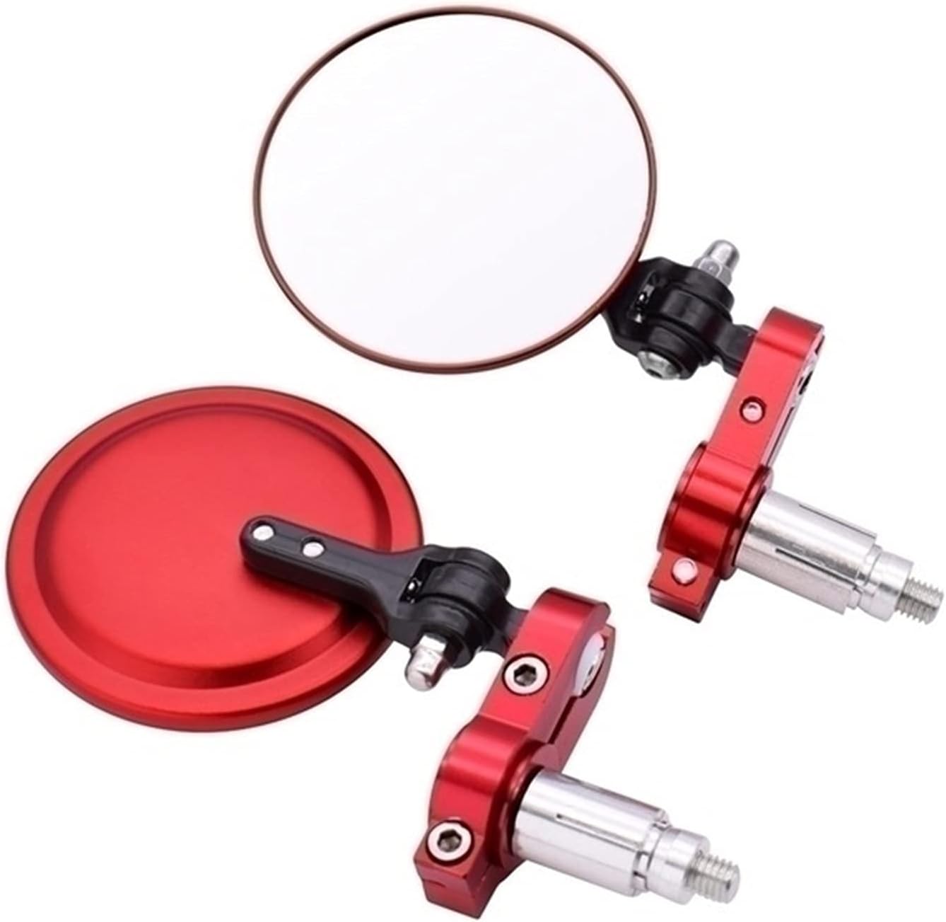 Espejo retrovisor para motocicleta de 3 pulgadas, redondo, plegable, extremo lateral para SUZUKI V-Strom 650DL650 1000DL1000 250DL250 (color rojo,