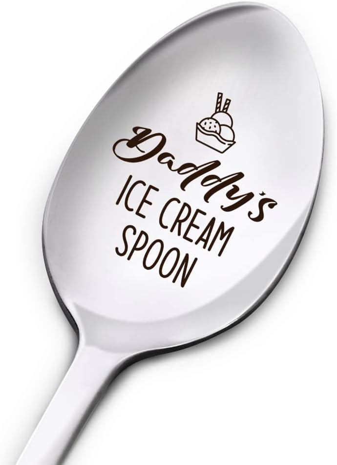Cuchara de helado para regalo para papá nuevo, cuchara de helado para papá, regalo de cumpleaños y Navidad para papá primerizo, regalos para papá de