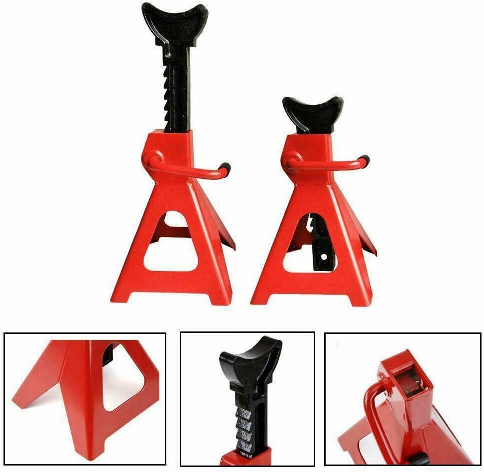 3 toneladas 6,600 libras Jack Stands alta capacidad de acero coche auto tienda eje elevación elevación portátil para SUV camión RV 1 par