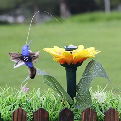 Simulación de vuelo de colibrí para decoración de jardín, decoración de ventanas, decoración de patios, alimentado por panel solar (girasol)