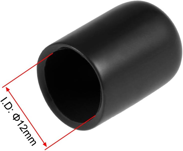 uxcell 80 tapas de goma de 0.472 in de vinilo de identificación redonda tapa tapa de rosca de tornillo protectores negro