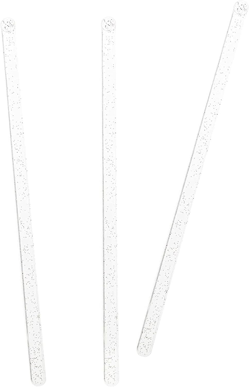 Sparkle and Bash Palitos Swizzle plateados con purpurina para cócteles, agitadores de bebidas transparentes (7 pulgadas, 150 unidades)