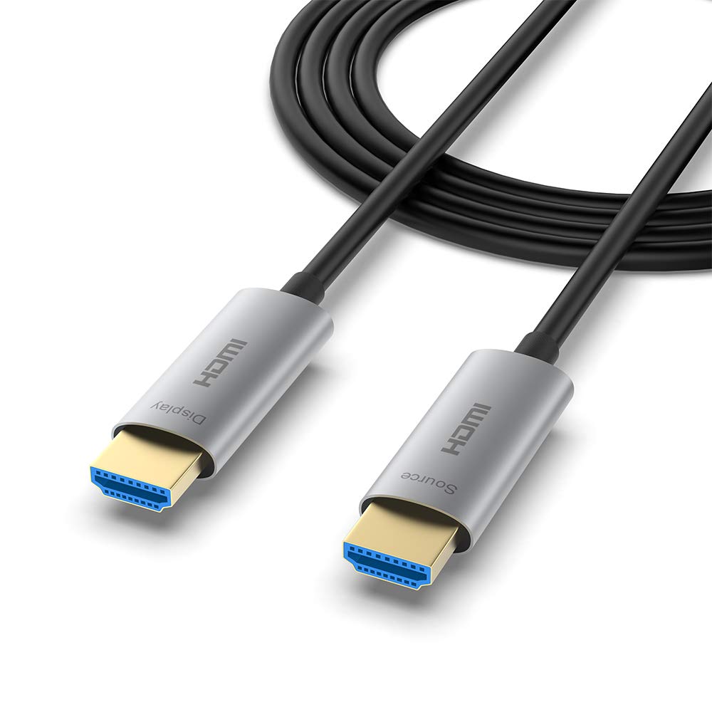 ATZEBE Cable HDMI de fibra óptica de 50 pies, cable HDMI de fibra compatible con 4K60Hz, 444422420, HDR, Dolby Vision, HDCP 2.2, ARC, 3D, alta