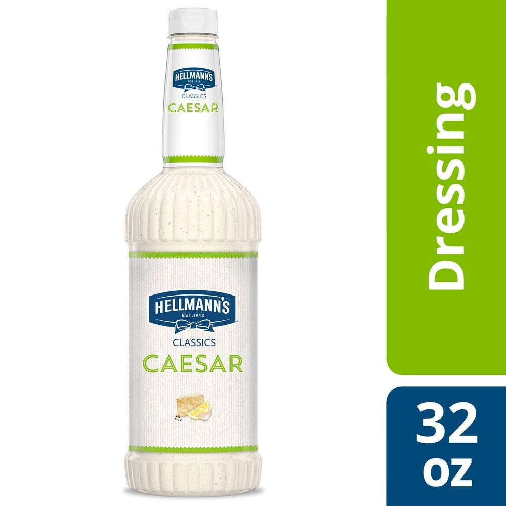 Hellmann’s Classics Caesar – Botellas de ensalada para aderezo de ensalada sin gluten, sin sabores artificiales, colores o jarabe de maíz con alto