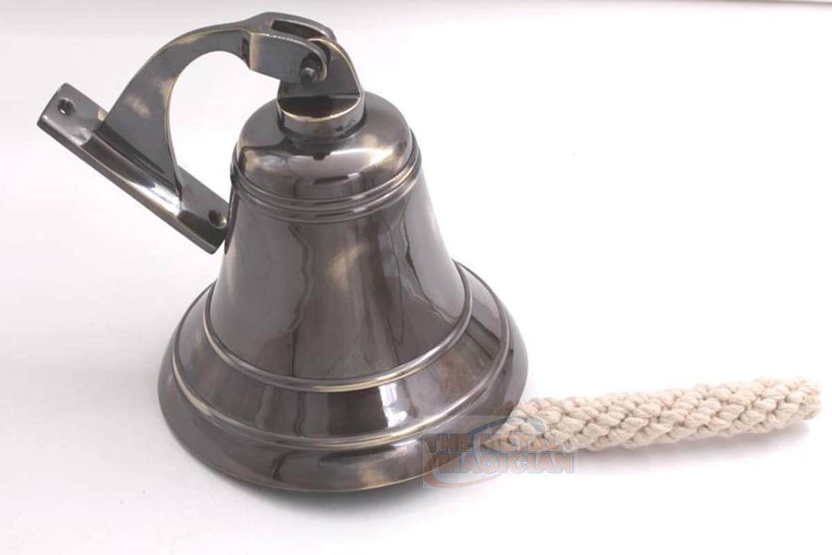 Campana colgante de latón macizo de 6 pulgadas con acabado de bronce, perfecta para cena, interior, exterior, escuela, bar, recepción, último pedido