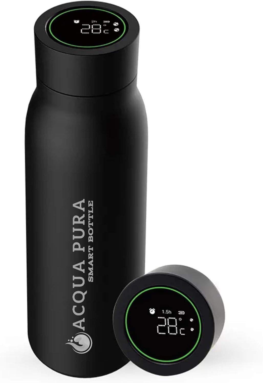 Botella de agua inteligente de acero inoxidable digital con pantalla táctil LCD