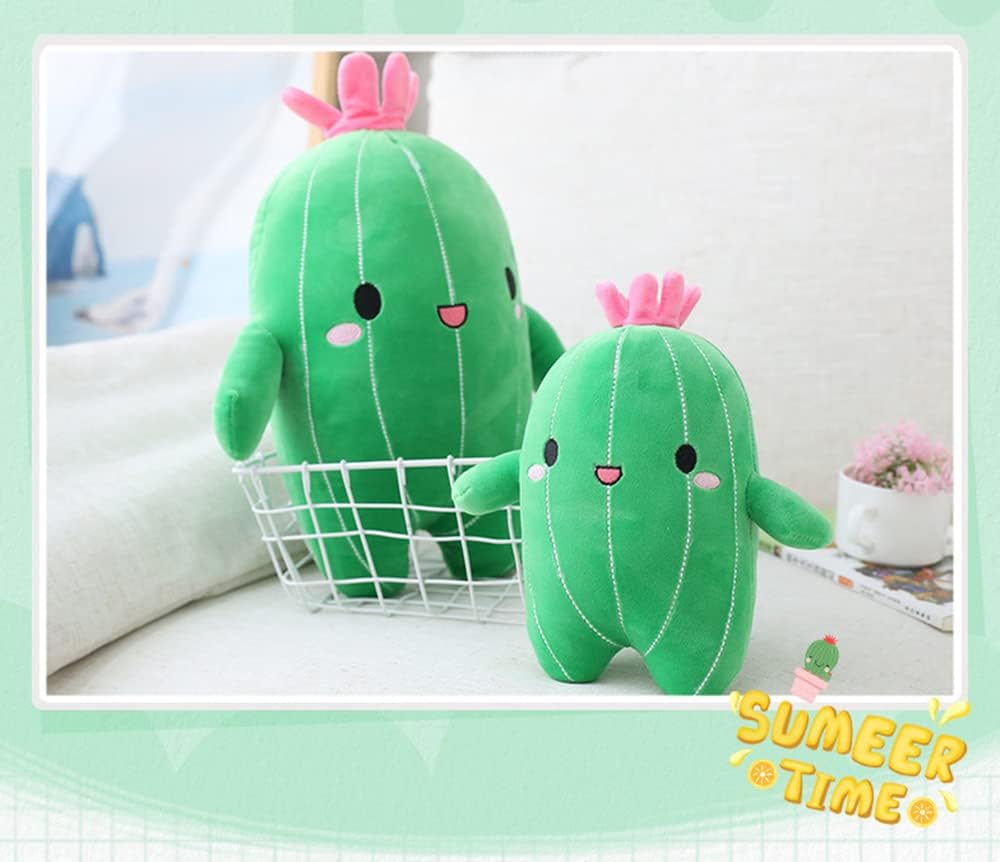 Juguete de peluche de cactus con cara sonriente, súper lindo, almohada de felpa suave de cactus, decoración creativa de plantas de cactus, gran