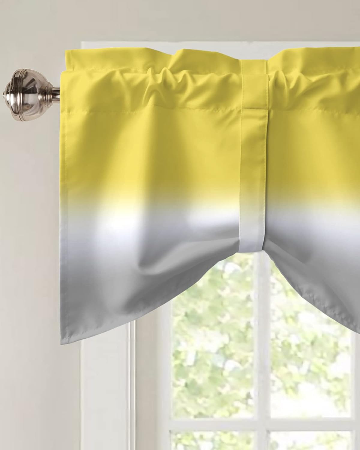 Cenefa de amarre para ventanas de cocina, cenefa ajustable para ventana de cocina, cortina corta para sala de estar, cortina de arte abstracto con