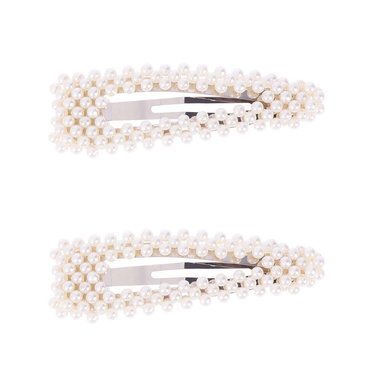 FRCOLOR 2 pasadores para el cabello con brillantes, pinzas para el cabello de perlas, perlas, cuentas de cristal, accesorios para el cabello,
