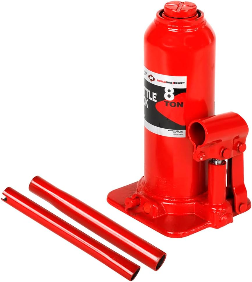 AFF Super Duty Gato de botella hidráulica de 8 toneladas, manual, cilindro soldado, construcción de acero de alta calidad, base forjada y soldada,
