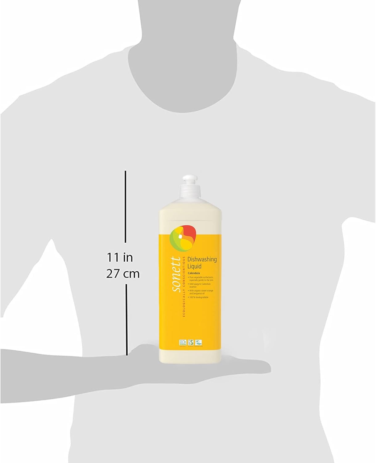 Sonett Organic – Caléndula líquida para lavavajillas – 34 onzas líquidas (paquete de 1)