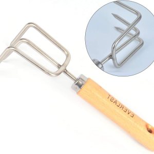 TOPBATHY Mini rastrillo pequeño de acero inoxidable para jardín, agarre firme, mango de madera, rastrillo de garra corta fuerte, herramienta de TOPBATHY Mini rastrillo pequeño de acero inoxidable para jardín, agarre firme, mango de madera, rastrillo de garra corta fuerte, herramienta de