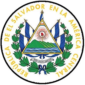 Calcomanía de vinilo con escudo de armas salvadoreño, bandera de El Salvador, SLV, 5 pulgadas, para ventana de laptop, se adhiere a cualquier
