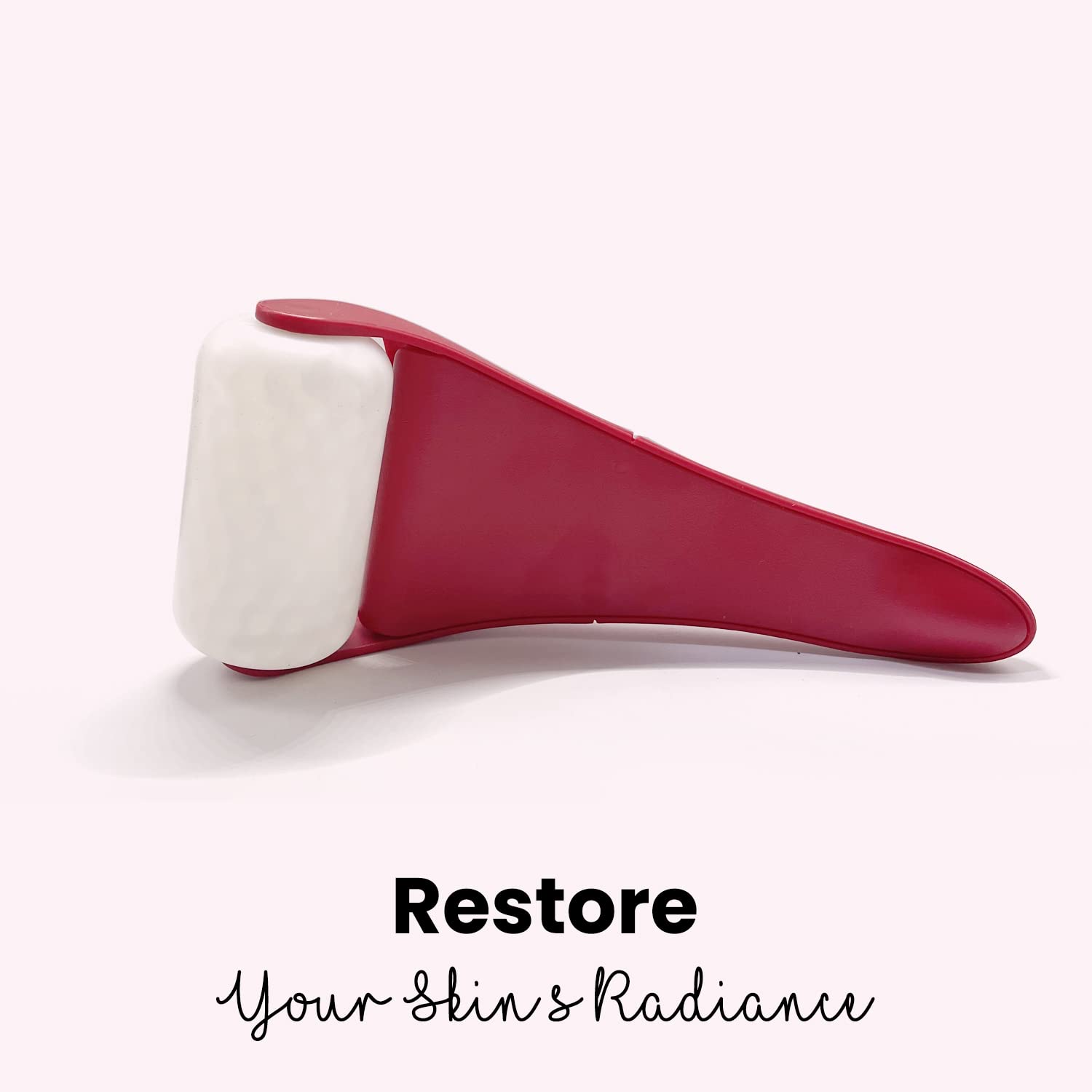 Rodillo de hielo para cuidado facial, rodillo de masaje facial crioterapia, reduce la hinchazón, alivio del dolor de migraña (rojo granate).