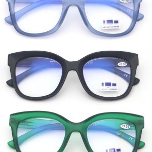 UNTAMID Lentes de lectura con bloqueo de luz azul para mujeres y hombres, cómodos y elegantes, para lectores cuadrados, paquete de 3 (paquete de 3 UNTAMID Lentes de lectura con bloqueo de luz azul para mujeres y hombres, cómodos y elegantes, para lectores cuadrados, paquete de 3 (paquete de 3