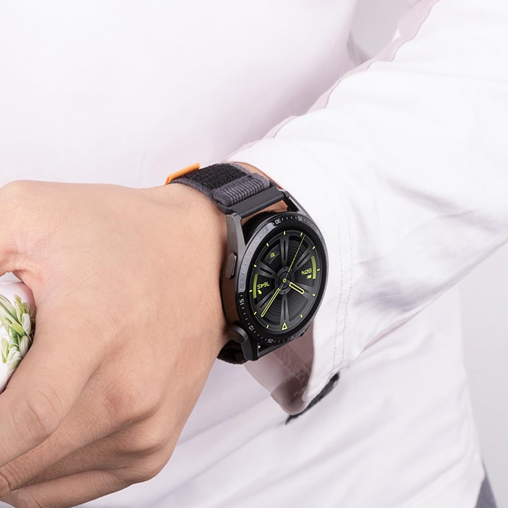 Correa de nailon compatible con Samsung Galaxy Watch 6 5 Pro 4 3Watch 4 6 ClassicActiveGear S2 S3 Frontier, correa deportiva de 0.787 pulgadas,