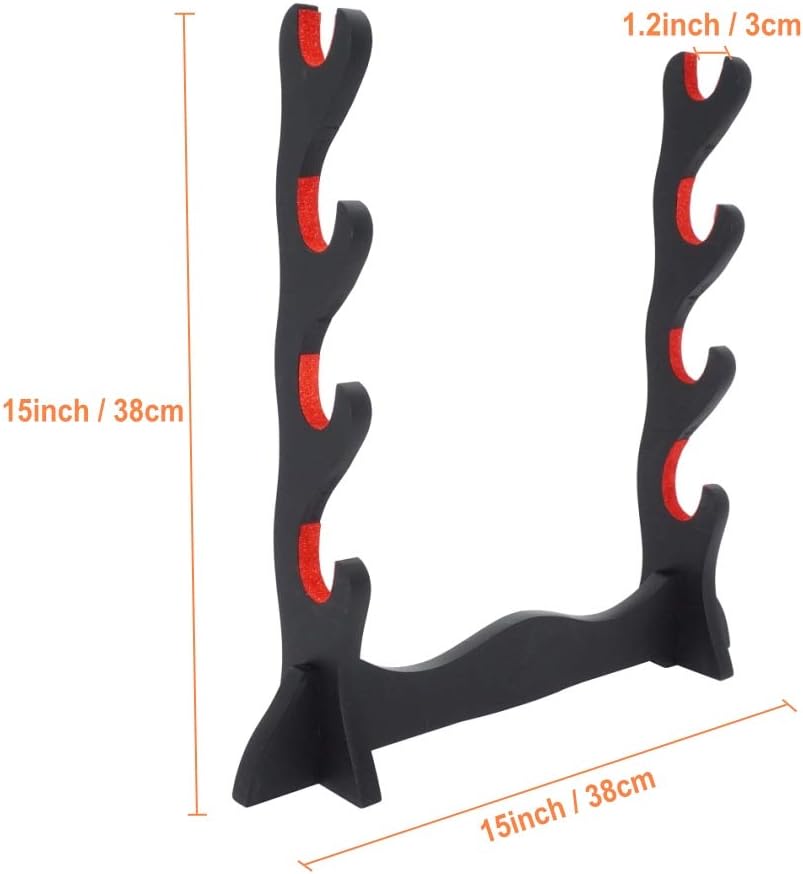 Eforlife Soporte acolchado de terciopelo para espada, soporte de fieltro para proteger el soporte de exhibición samurai espada Katana Wakizashi