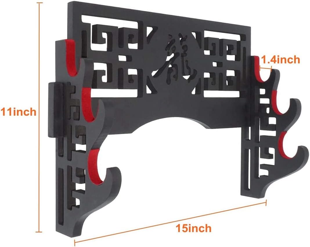 Soporte de pared de terciopelo con tiras de fieltro para Katana Wakizashi (dragón de 3 niveles)