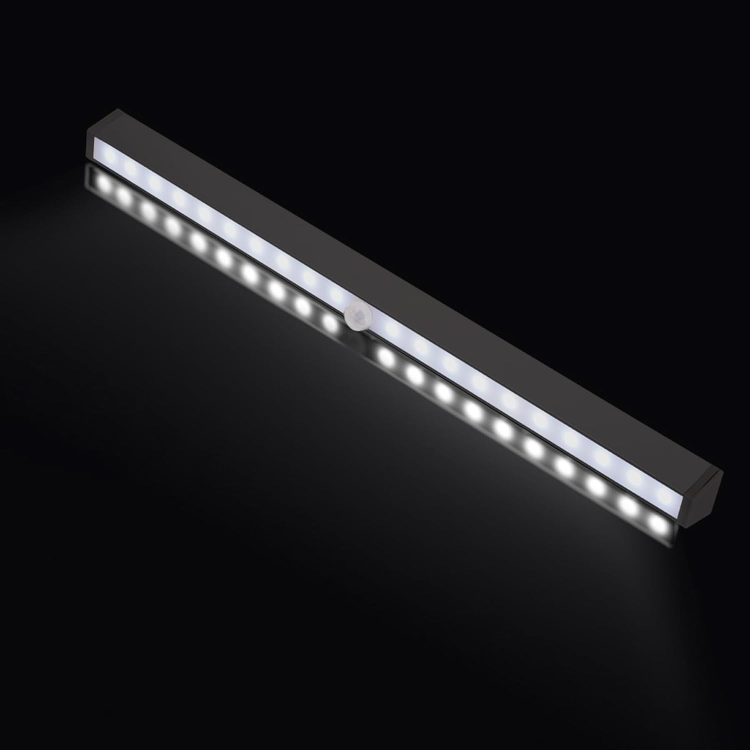 Anomat Luz LED debajo del gabinete,Luz nocturna LED para armario PIR automático, Activación de movimiento, funciona con batería- 20 LED de luz blanca