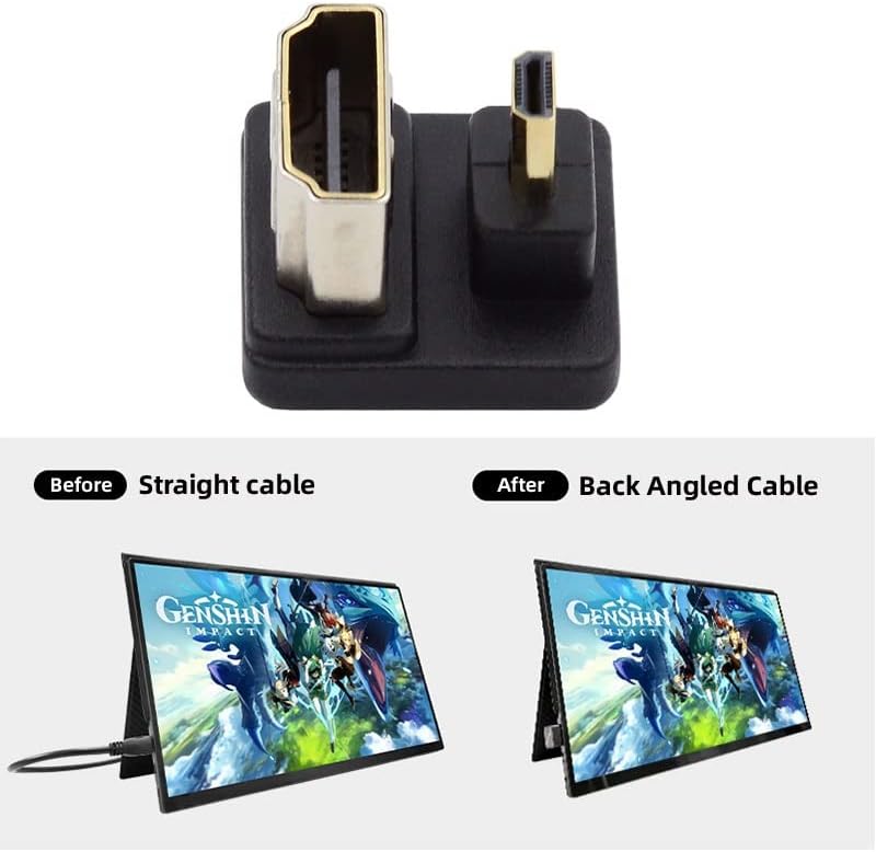 xiwai 4K Port Savers Micro HDMI 1.4 Macho Tipo-D a HDMI Hembra Abajo Opuesto U Forma Atrás Ángulo Adaptador de Extensión de 360 Grados