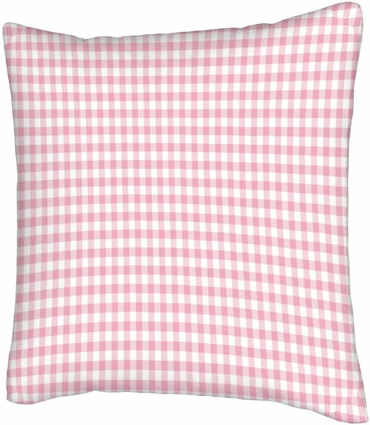 WONDERTIFY Juego de 2 fundas de almohada de cuadros geométricos a cuadros de color rosa para cojín decorativo, cama, sofá de 20 x 20 pulgadas