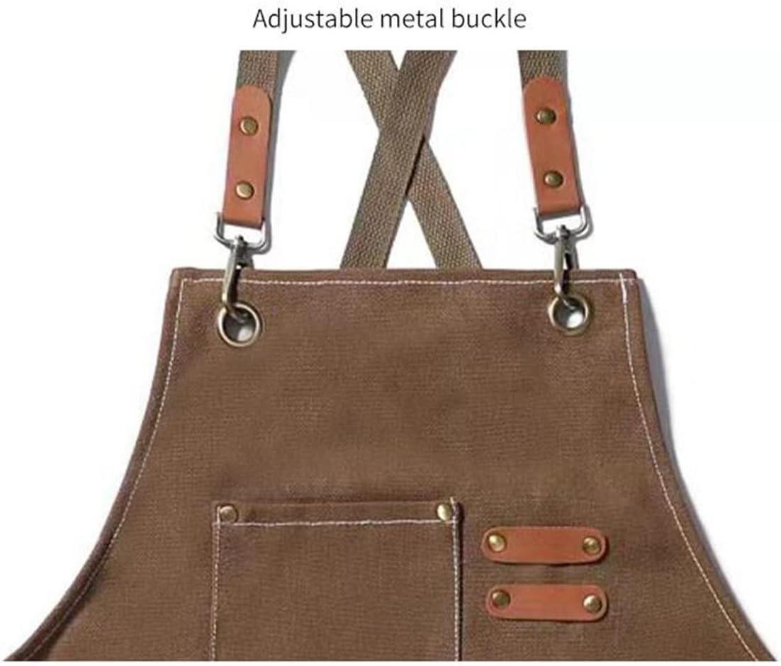 Delantal de lona de algodón para pintura de artistas, delantal de chef con correas cruzadas en la espalda para hombres y mujeres, cocina