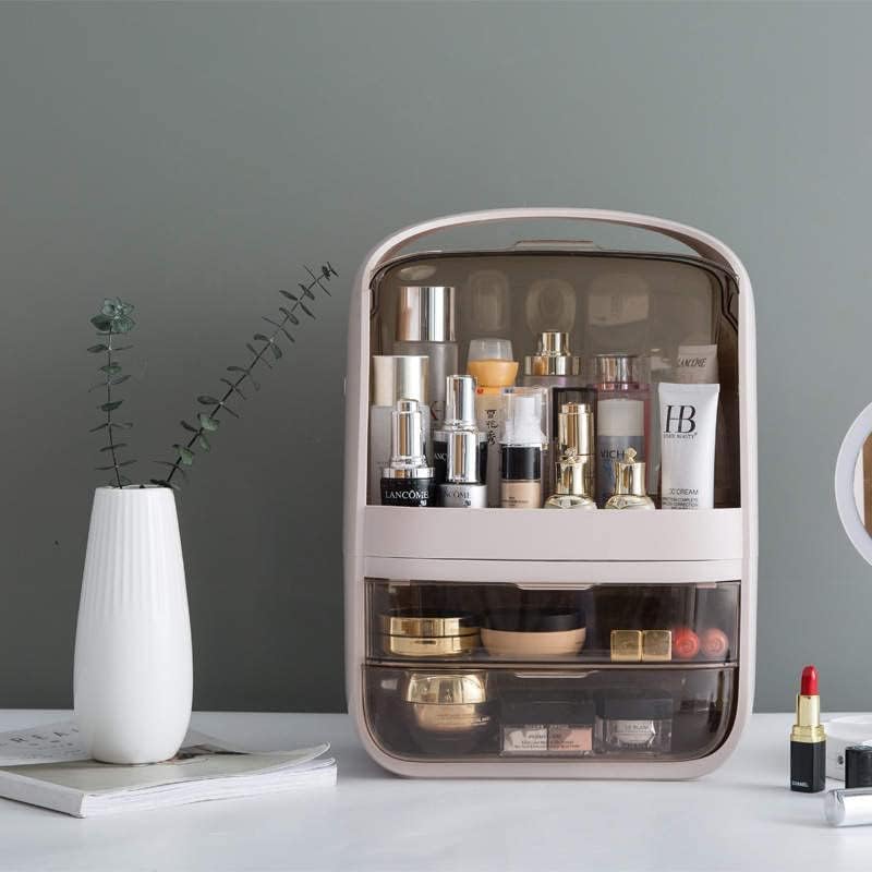 SweetheartNY – Organizador de maquillaje de lujo para el cuidado de la piel, vitrina de cosméticos, multifunción, impermeable, a prueba de polvo,