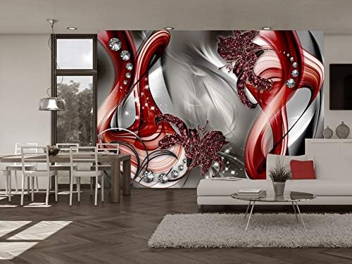 artgeist Mural de pared abstracto rojo, 173 x 124 pulgadas, papel tapiz autoadhesivo para despegar y pegar, autoadhesivo, extraíble, gran adhesivo,