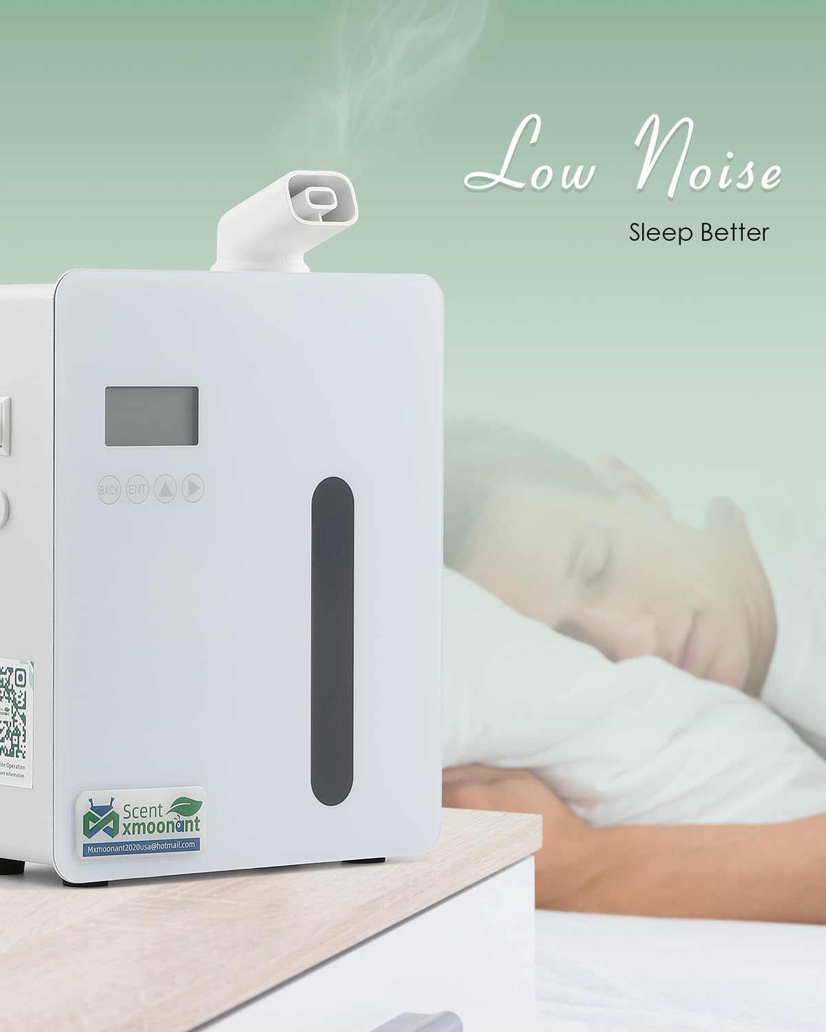 Mxmoonant Máquina de aire inteligente de aroma de 10.1 fl oz, difusor sin agua HVAC con control de aplicación de bajo ruido para el hogar, hotel,