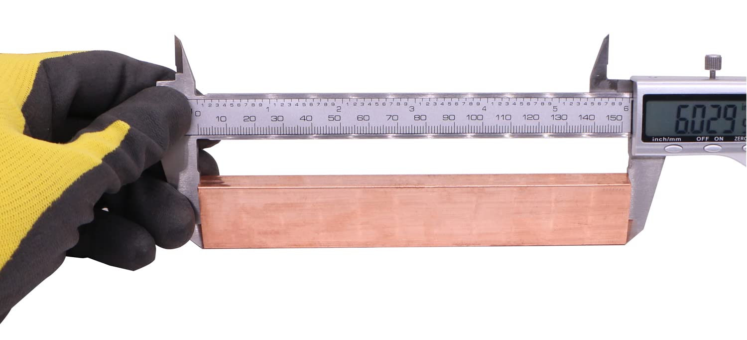 38″ x 1″ C110 Barra plana de cobre 6″ de largo sólido .4″ molino de placa