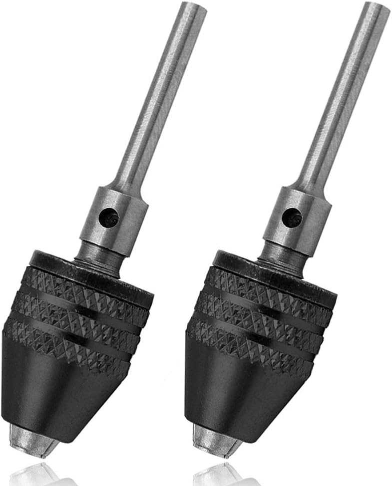 Mesee 2 unidades de mini taladro de mandíbula sin llave, adaptador de portabrocas de cambio rápido, mini herramienta de conversión de pinza de