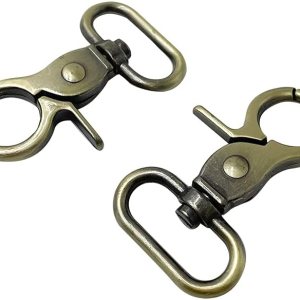 Gancho giratorio de 0.984in, cierre de mosquetón a presión de gatillo de metal para hacer herrajes, paquete de 4 correas (bronce) PT595 Gancho giratorio de 0.984in, cierre de mosquetón a presión de gatillo de metal para hacer herrajes, paquete de 4 correas (bronce) PT595