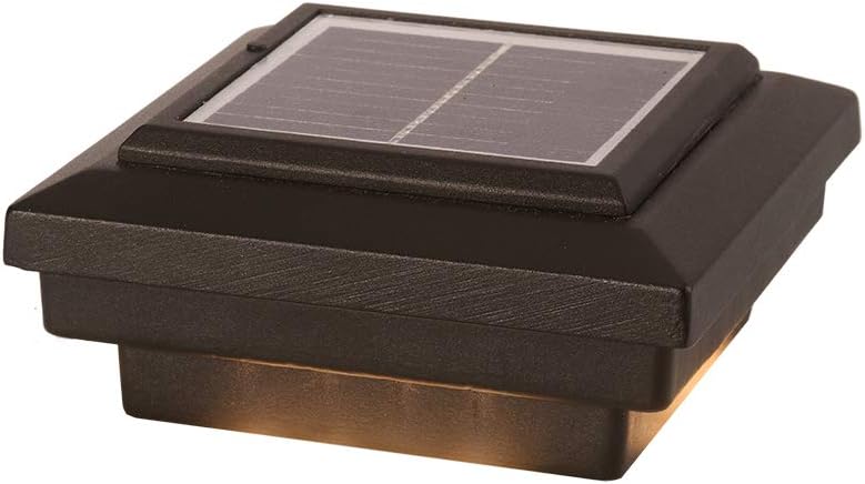 DEKOR Savvy – Luces solares LED para cubiertas, vallas, muelles, porches, iluminación exterior de bajo voltaje (metal antiguo negro, 3 12 pulgadas,