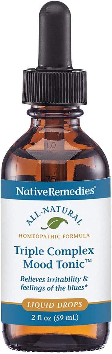Native Remedies Tónico triple complejo para el estado de ánimo, fórmula homeopática natural que alivia los síntomas de mal humor y sobresensibilidad