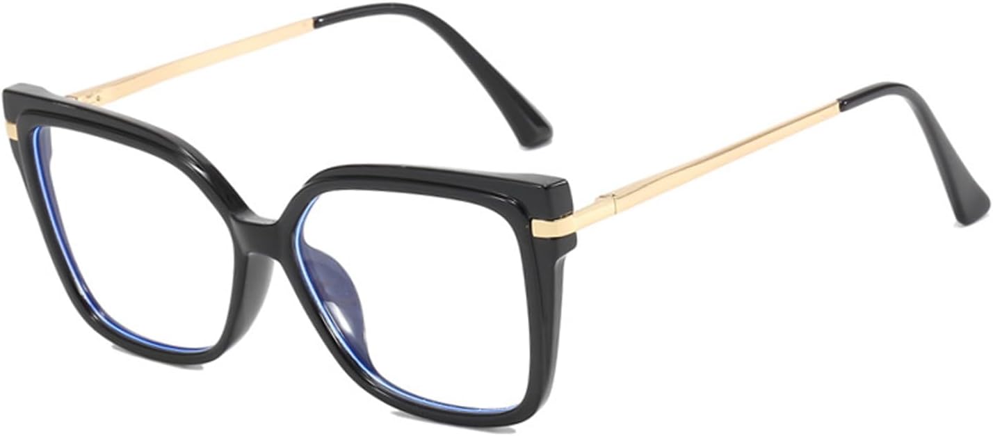 Lentes de ojo de gato con bloqueo de luz azul para mujer, de moda, antifatiga ocular, protección UV, lentes de computadora con marco TR90 de metal