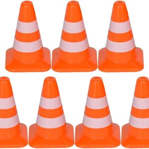 Toddmomy Mini conos de tráfico, 7 unidades, pequeños conos de construcción, mini conos de tráfico de plástico, pequeños conos de tráfico, señales de Toddmomy Mini conos de tráfico, 7 unidades, pequeños conos de construcción, mini conos de tráfico de plástico, pequeños conos de tráfico, señales de