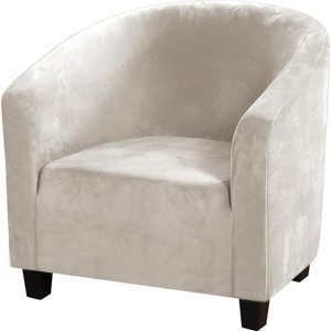 XMNTG Fundas de terciopelo elástico para sillas de bañera, fundas para sillas de club, fundas redondas para sillas de barril, protector de muebles XMNTG Fundas de terciopelo elástico para sillas de bañera, fundas para sillas de club, fundas redondas para sillas de barril, protector de muebles