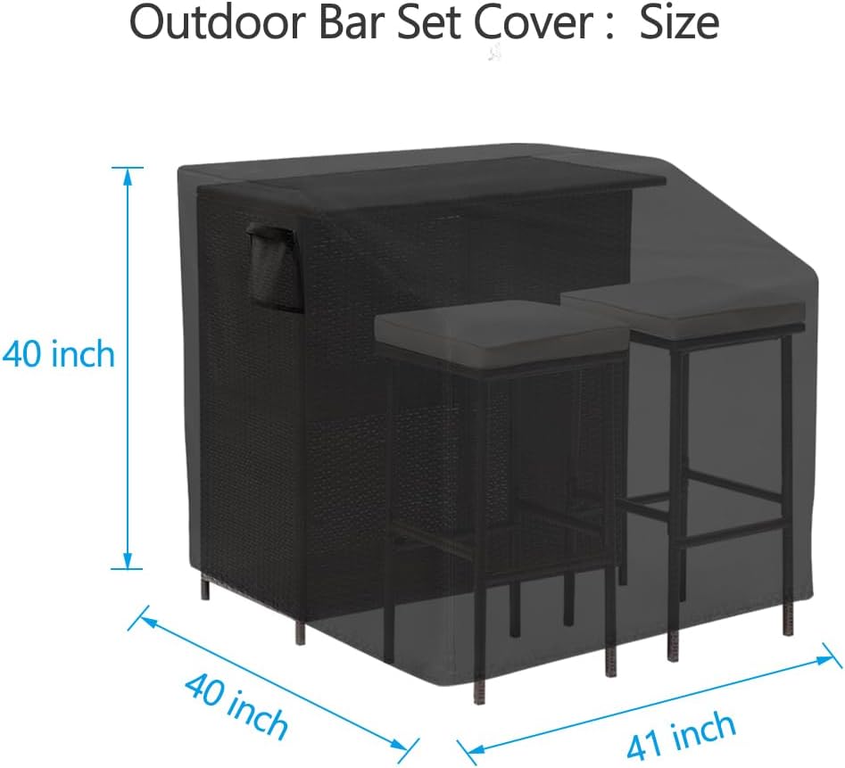 Juego de 3 piezas para bar y patio con taburetes y mesa de 40 pulgadas de largo x 40 pulgadas de alto