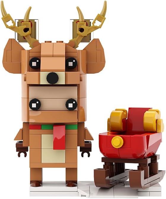 Figuras de reno de Navidad, bloques de construcción de animales, decoración del hogar, modelo de alce, juguetes para niños, niñas, decoración de