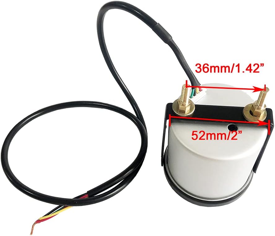 Medidor de temperatura del agua de 2.047 in, 7 colores teñidos, medidor de temperatura de 2 “-116 pulgadas, 100-300  Fahrenheit, incluye rosca