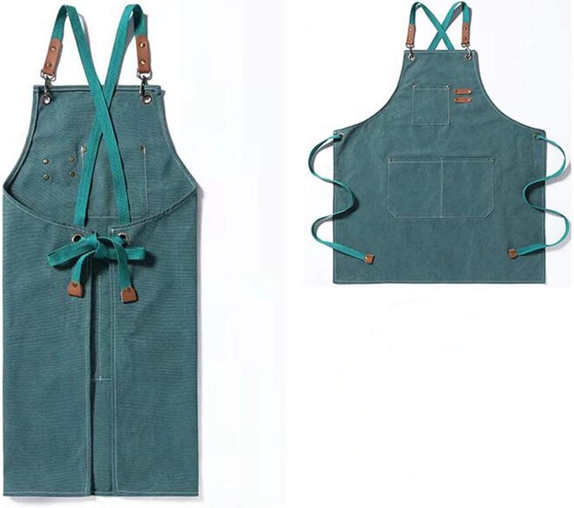 Delantal de lona de algodón para pintura de artistas, delantal de chef con correas cruzadas en la espalda para hombres y mujeres, cocina