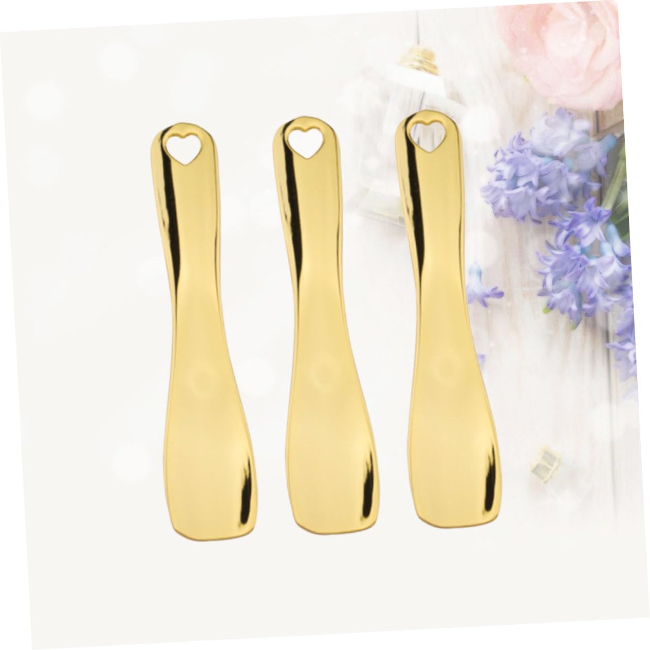 FRCOLOR 6 piezas de espátula de crema facial herramienta raspadora de metal cucharas de maquillaje pequeñas espátula cosmética espátula de