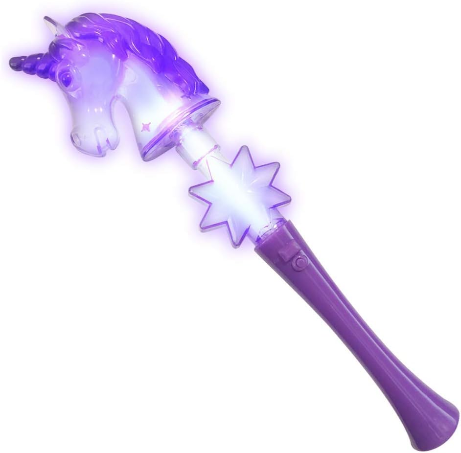 ArtCreativity Varita de unicornio iluminada, varita de princesa de 14.5 pulgadas con efecto LED intermitente y sonidos mágicos, baterías incluidas,