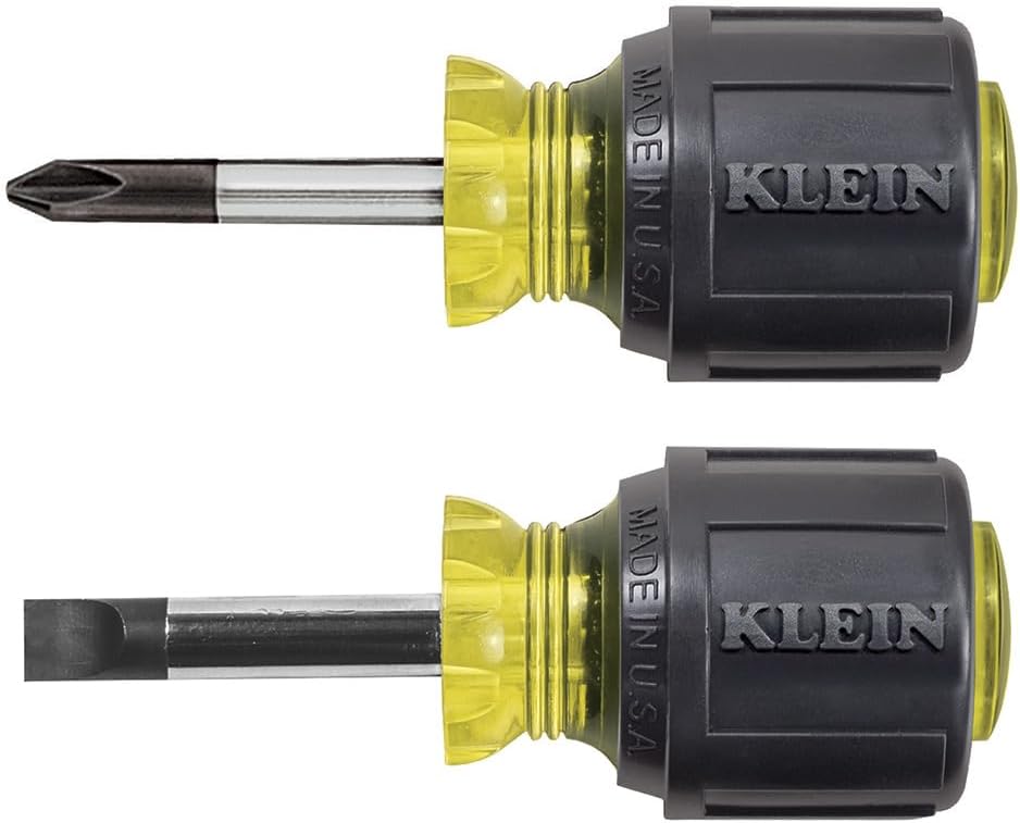 Klein Tools 85071 Juego de destornilladores ranurados y Phillips con puntas de gabinete de 516 pulgadas y punta Phillips #2, fabricado en EE. UU., 2