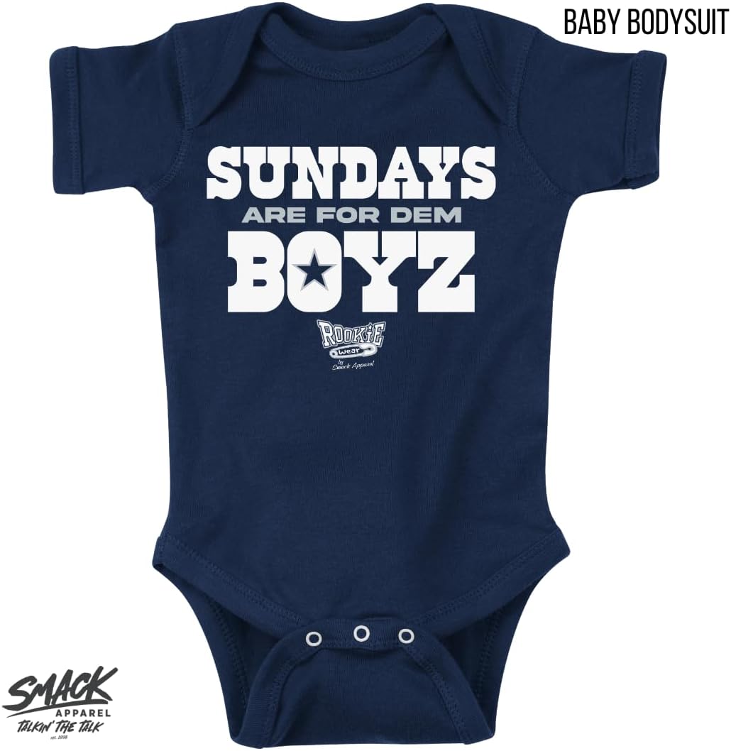 Sundays are for Dem Boyz Ropa de bebé para los fanáticos del fútbol de Dallas (NB-7T)